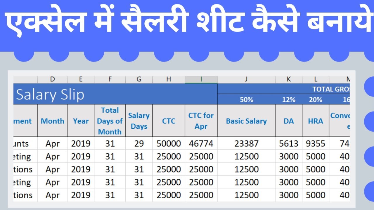 Make Salary Sheet in Excel