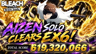 AIZEN SOLO CLEARS EX6! Nightmare GQ | BLEACH Brave Souls