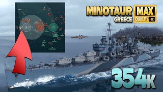 Radar Minotaur, excellent game play on map Greece - World of Warships