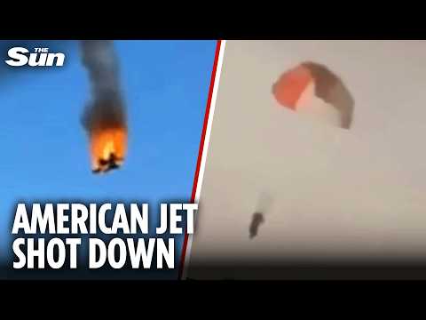 Shocking moment missile hits American fighter jet sending F-15 spiralling into the ground in Kuwait
