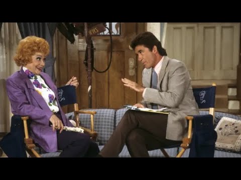 Lucille Ball and Alan Thicke on the set of "Life with Lucy"--1986