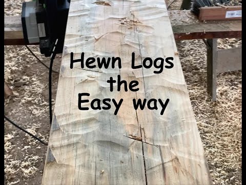 Log Cabin build (Part 3). Hewing logs from the sawmill the easy way.
