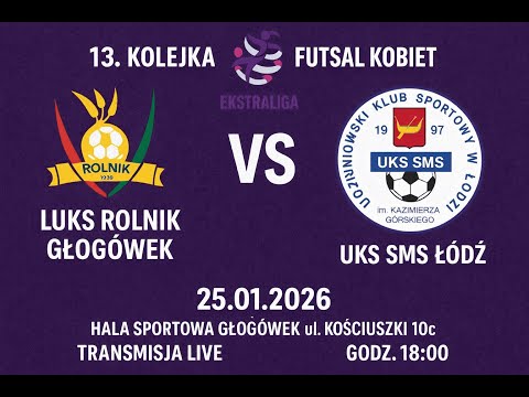 LUKS ROLNIK GŁOGÓWEK - UKS SMS ŁÓDZ / LIVE /18:00/ (25.01.2026 )