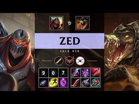 Zed Mid vs Renekton: Perfect KDA, Legendary - KR Grandmaster Patch 14.22