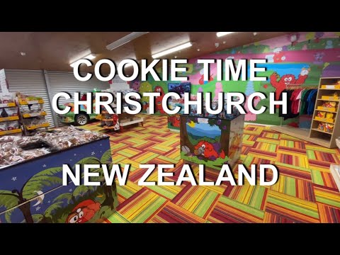 Loja de fábrica Cookie Time em Christchurch | 4K | Christchurch | Ilha do Sul | Nova Zelândia