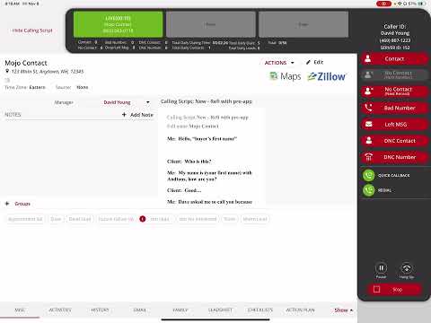 How to get into and use the Mojo Dialer