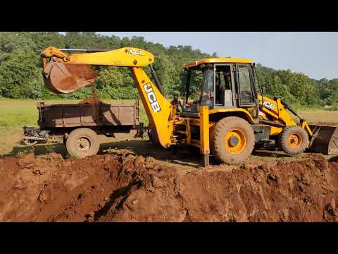 HMT JCB Tractors Cutting Soil and Loaded Sand & New Excavator JCB 3DX Machine - #KidsVideo