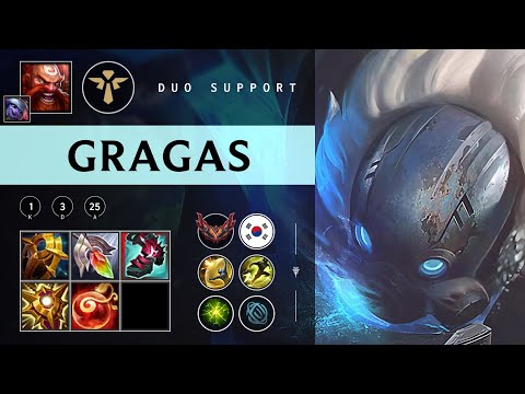 Gragas Support vs Nautilus - KR Grandmaster Patch 25.24