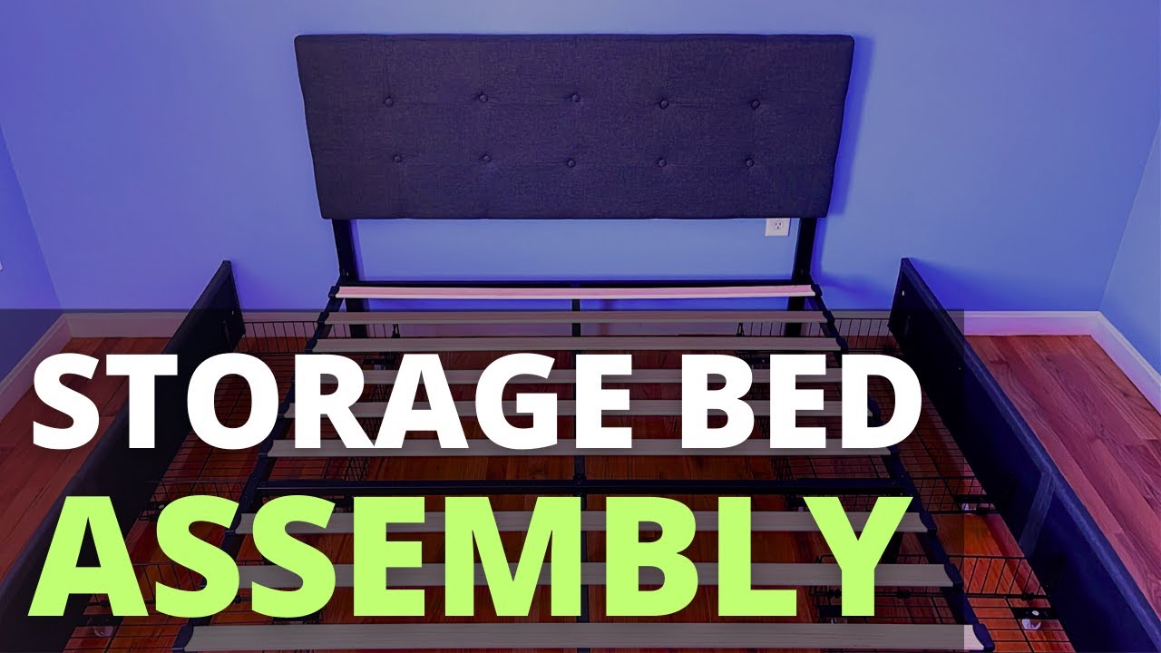 Allewie Upholstered Storage Bed Frame w/ 4 Drawers Assembly Platform Bed Frame w/ 4 Drawers Storage