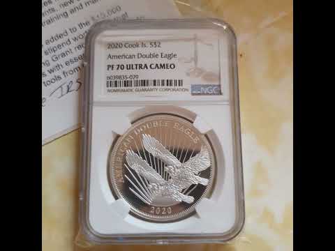 Cook Islands Double Eagle 1/2 oz .999 Silver Coin PF70 Ultra Cameo Awesome coin, Good Value!