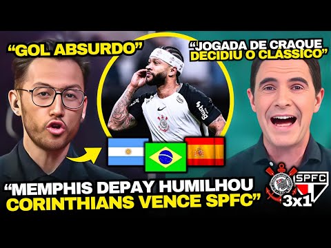 Spanish and Argentinian TV clash with Memphis during Corinthians 3-1 São Paulo