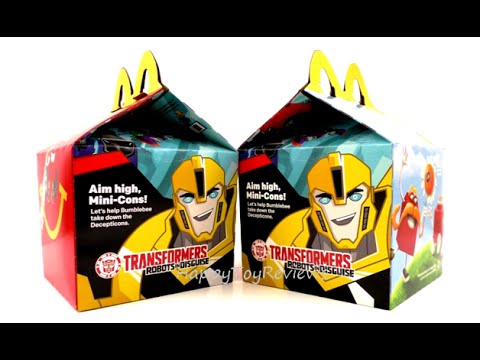 2016 McDONALD'S TRANSFORMERS HAPPY MEAL BOX ROBOTS IN DISGUISE SET 8 HAPPY MEAL KIDS TOYS REVIEW Video