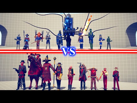 SPOOKY DLC TEAM vs WILD WEST ADDON TEAM - Totally Accurate Battle Simulator TABS