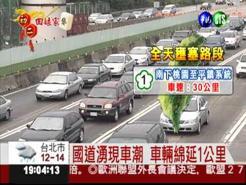 國道爆車潮! 時速30走走停停