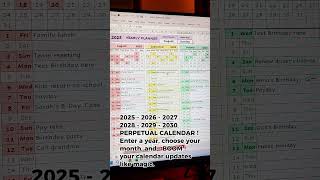 Perpetual Calendar Template in Excel – Save Time Every Year | Excel & Google Sheets Template
