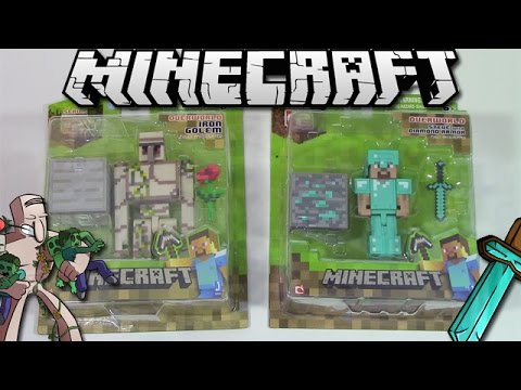 Minecraft Iron Golem & Diamond Armor Steve - Unboxing [Series 2]