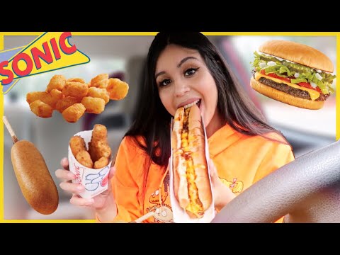 SONIC DRIVE IN MUKBANG! (FOOTLONG CHILI CHEESE HOT...