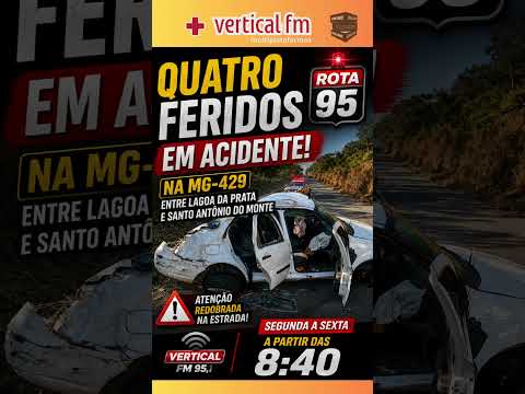 QUATRO FERIDOS EM ACIDENTE NA MG 429 ENTRE LAGOA DA PRATA E SANTO ANTÔNIO DO MONTE