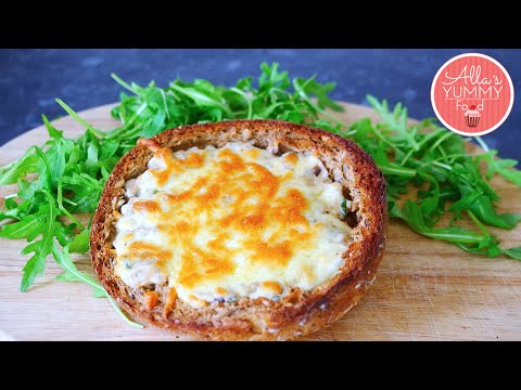 Mushroom Julienne Recipe in a Bread Bowl | Грибной жульен