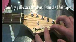 How to apply a waterslide decal to your guitar headstock