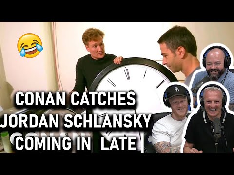 Conan Catches Jordan Schlansky Coming In Late REACTION!! | OFFICE BLOKES REACT!!