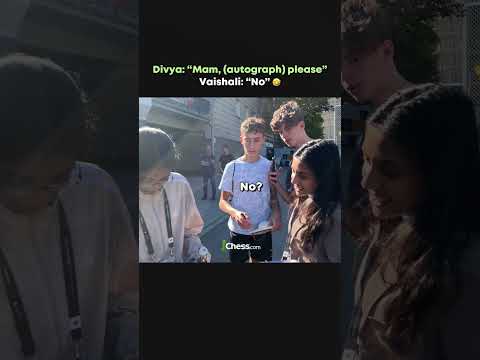 When Divya Wants Vaishali's Autograph at Chess Olympiad! #chess #shorts