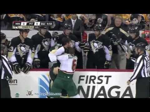 Marco Scandella vs Eric Tangradi Sep 24, 2011