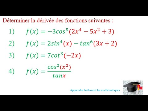 La dérivée d'une fonction trigonométrique(exercices corrigés)