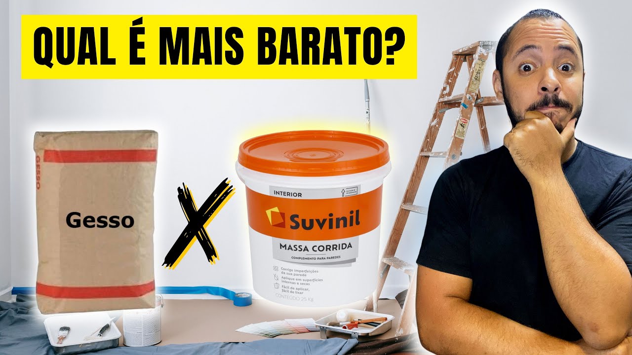 ✅ GESSO OU MASSA CORRIDA? Qual é mais barato? Tem diferença?