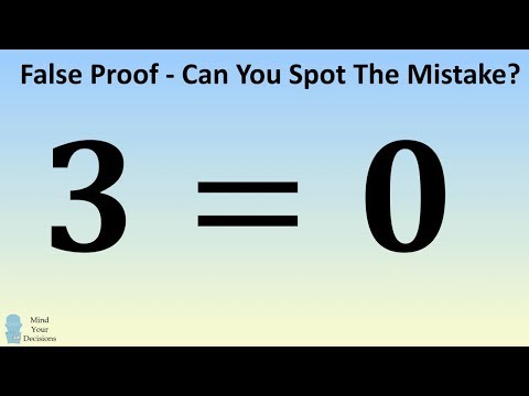 "Prove" 3 = 0. Can You Spot The Mistake?