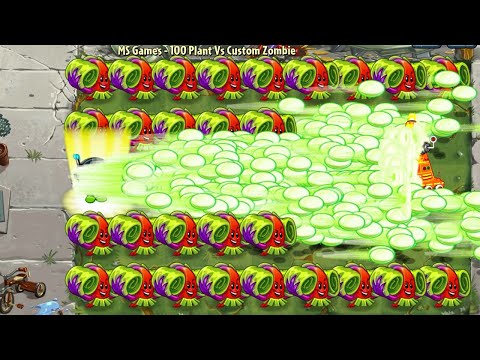 PvZ 2 100 Plants - Every FREE And PREMIUM Plant Max Level Vs Custom Robo Bucket Zombie Level 15