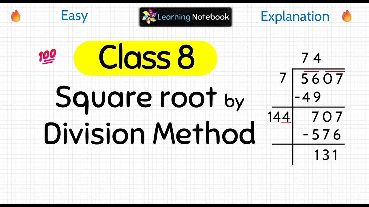 Class 8 Square root by division method
