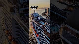 MSC GRANDIOSA  cruzeiro  cruise navio Santos Salvador Buzios @cruzeiros2025  maior #drone #shorts