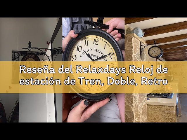 Vídeo relacionado con Relaxdays Reloj de estación de Tren, Doble, Retro, A Pilas, Vintage, Negro