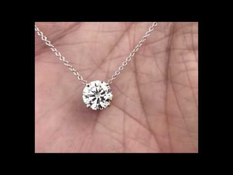 Four Claw 18k White Gold Solitaire Diamond Pendant - Australian Diamond Network