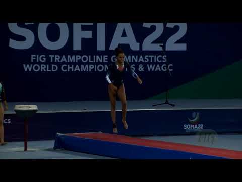 WAMBOTE Emilie (FRA) W - 2022 Trampoline Worlds, Sofia (BUL) - Q Tumbling Exercise 1