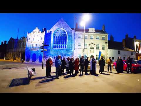 King’s Lynn landmarks lit in the colours of the Ukrainian flag