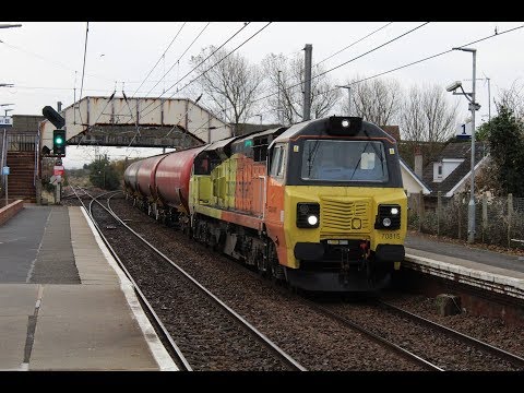Colas Rail 70815 Passes Through Barassie On 6S36 - 30th October 2017