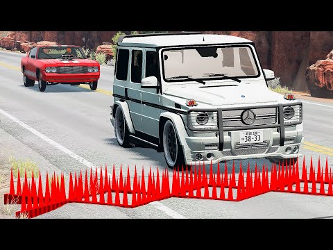 Cars vs Spike Trap – BeamNG.Drive