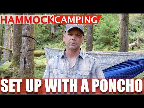 Hammock Set up with Poncho #hammock #camping