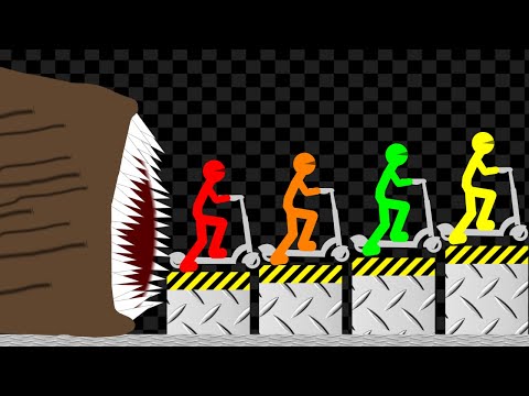 Survival Stickman Scooter Race - Escape From Dangerous Worm
