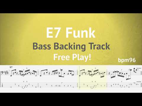 E7 Funk Bass Backing Track Bpm96