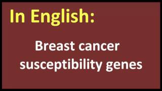 Breast cancer susceptibility genes arabic MEANING