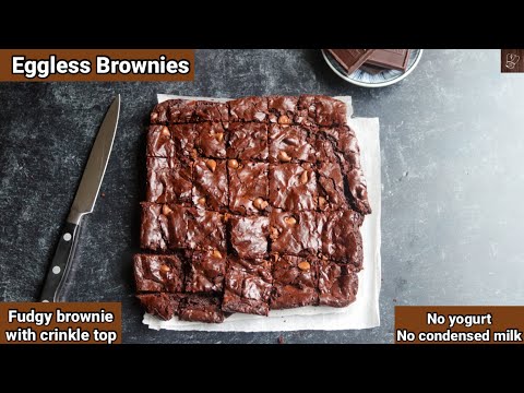Best Eggless Brownies| ultimate fudgy chocolate Brownies without eggs | fudgy and crinkle top