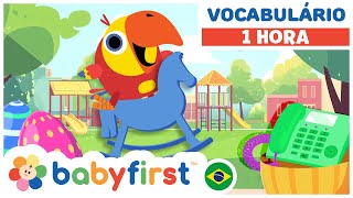 Desenhos educativos para crianças | Aprenda palavras novas com Larry | 1 Hora | BabyFirst Brasil
