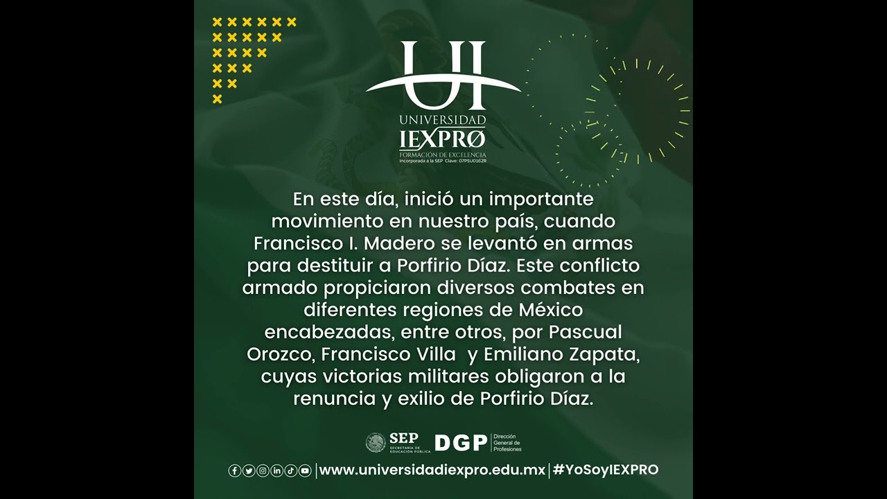 🗓#Efemérides #20Noviembre I Día de la Revolución Mexicana
