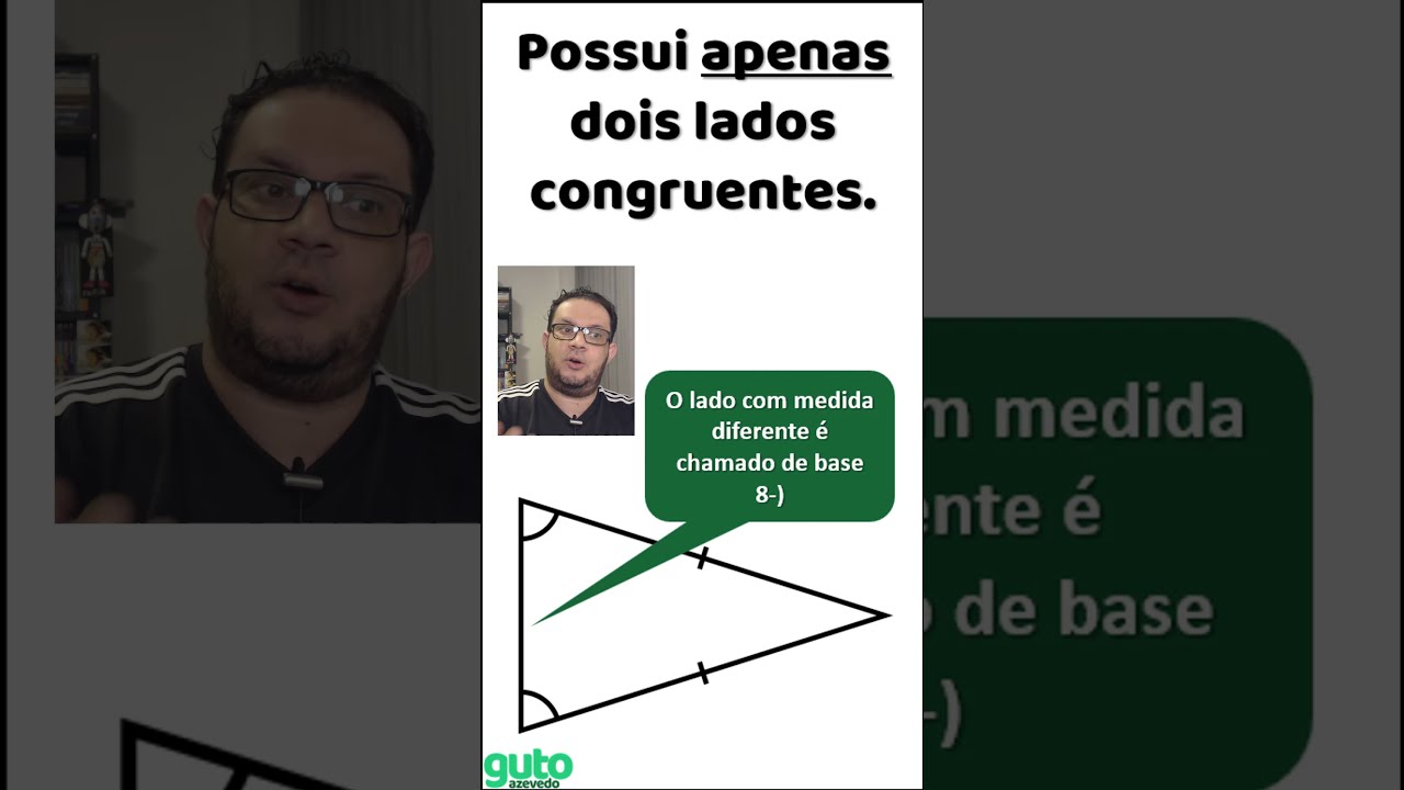 O que é um triângulo isósceles? Triângulo com dois lados congruentes #shorts #gutoazevedo