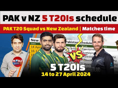 Pakistan vs New Zealand schedule 2024 announced | 5 T20Is timing | PAK T20 Squad vs New Zealand