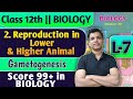 L-7 | 2. Reproduction in Lower and Higher Animal Class 12 Biology Gametogenesis #biology