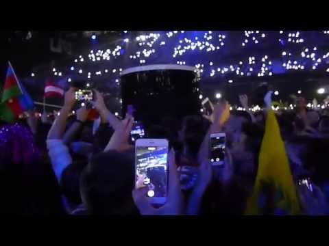 Eurovision 2015 final opening. Inside the stadium. Conchita Wurst